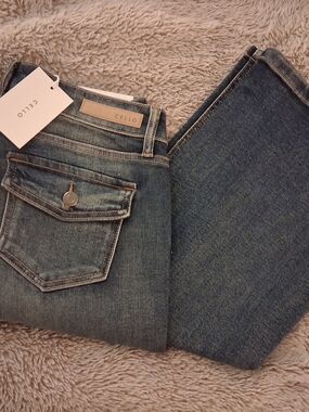 Cello Blue Faded Straight-Leg Jeans